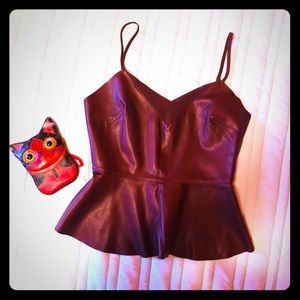 👽 Pleather Burgundy Peplum 👽